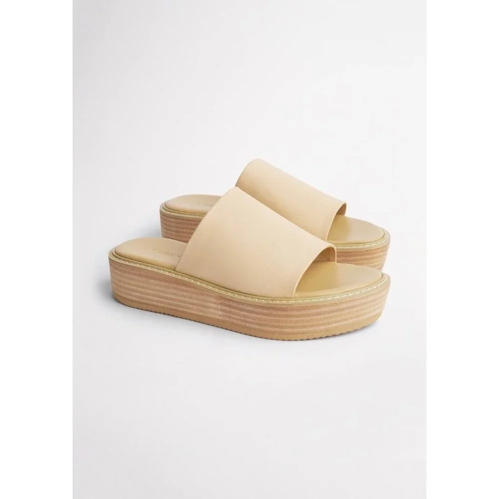 Tony Bianco Erin Sandals Beach Sheep Nappa Leather Beige Platform